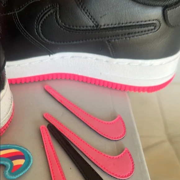 Nike Black and Pink Air Force One interchangeable Low-Top Sneakers - Picture 3 of 10